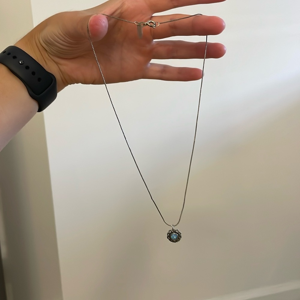 Necklace with gem in pendant